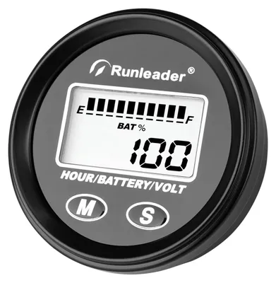 Batteriekapazitätsanzeige mit Voltmeter und Betriebsstundenzähler, LCD, IP67