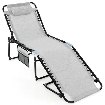 Obrázok produktu pre Záhradná ležadla RE70965, rozmer 168–188 x 59 cm, 4 polohy, sivá farba