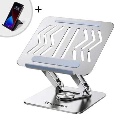 Zdjęcie produktu dla Wozinsky WRS-CPY84SS, Podstawka pod notebooka i tablet, Srebrny, Aluminium, Stal, 43,9 cm (17.3"), 250 mm, 60 mm