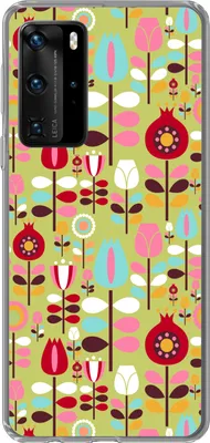 Produktbild von MuchoWow® Handyhülle Schutzhülle Hülle für Telefoonhoesje Huawei P40 Pro Muster - Blumen - Farben Silikon Softcase Handy Hülle - Schutz