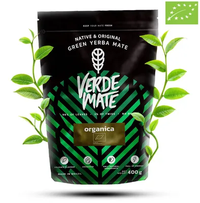 Produktbild von Verde Mate - Mate Tee Organica Despalada 400g - Dicke Blätter 5mm, Luftgetrocknet - Ohne Staub - Natürliche Energie - Yerba Mate Brasilien