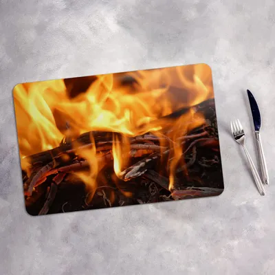 Produktbild von Tischset 4x45x30 cm Platzset Tischmatte Platzmatte Untersetzer - Grill Feuer Glut