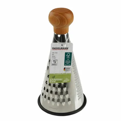 Obrázek produktu pro Fackelmann Eco Struhadlo Nature kónické, kuchyňské struhadlo, 3 strouhací plochy, buk, nerezová ocel, 23 cm, 31036