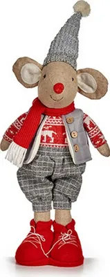Produktbild von Krist+Christmas Mouse Weihnachtsfigur 48 cm White Red Grey Cream - Brand EAN: 8445226785485