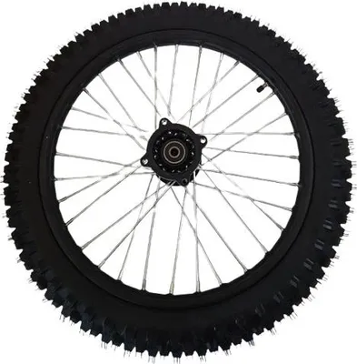 Produktbild von Dirtbike Komplettrad Pitbike Stahlfelge Ersatzreifen vorne 70/100-17 15mm Achse