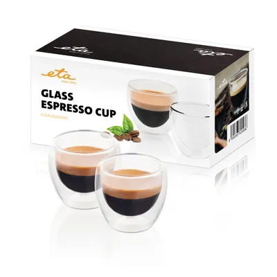 Obrázok produktu pre Eta Espresso, Priehľadná, Borokremičité sklo, Kolo, 2 kusov, 80 ml