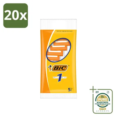 Immagine prodotto di 20 rasoi usa e getta BIC 1 con lama singola - confezione risparmio - 20 pezzi
