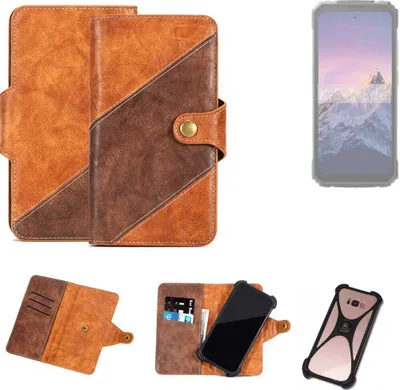 Produktbild von K-S-Trade Handyhülle Schutzhülle Bookstyle Case Wallet-Case kompatibel mit Blackview BV8100 Cover Klapphülle Kantenschutz Smartphone dunkelbraun