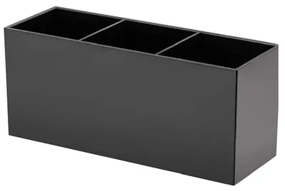 Produktbild von Make-up-Pinselhalter mit 3 Fächern, Acryl-Make-up-Pinselhalter, Aufbewahrungsschale für Make-up-Pinsel, Organizer für Pinsel, Eyeliner, Lippenstift und andere Pinsel (schwarz)