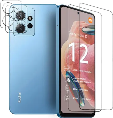 Immagine prodotto di Vetro blindato per Xiaomi Redmi Note 12 (4G) pellicola protettiva 2x fotocamera pellicola protettiva in vetro 2x pellicola blindata