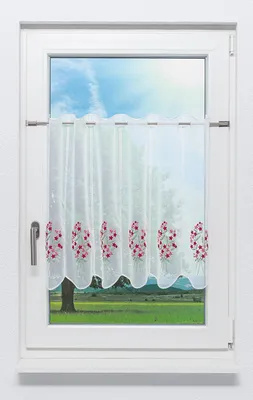 Produktbild von Lysel Scheibengardine Blümlein (Bx H) 80cm * 60cm rosa/rosa