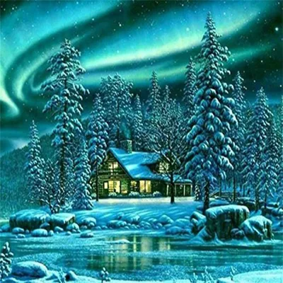 Produktbild von Diamond Painting Set, 5D Diamant Painting Set Full Stickerei Groß Bilder DIY Diamonds Malerei, 30x40cm,Schneeberg (Schnee B, 25*30cm)