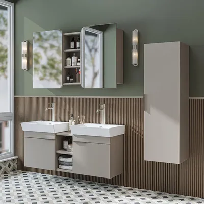 Produktbild von Roomart LYCIA-120 Badmöbel-Set 4-teilig 121 cm breit, Beige