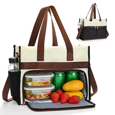 Immagine prodotto di Borsa termica 2-in-1 - Tessuto Oxford - Per 4 persone - Con manico e tracolla - Impermeabile e a prova di perdite - Disponibile in vari colori