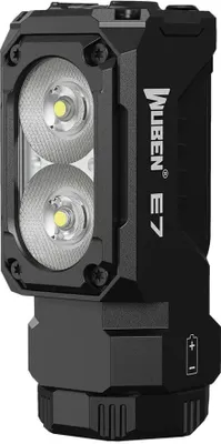 Produktbild von Wuben E7 EDC aufladbare Winkel LED Kopflampe Taschenlampe - schwarz , LED-Lichtfarbe:CW cool white