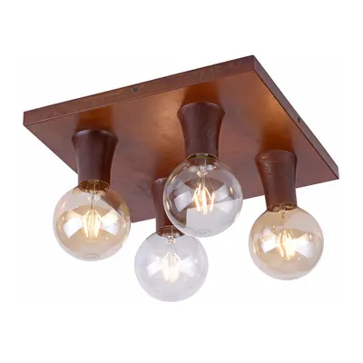 Productafbeelding van LeuchtenDirekt Plafondlamp Turn Me, roestkleurig, 40 cm, max. 4 x 60W E27, zonder lampen