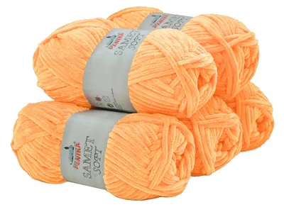 500g Strickgarn Samet Soft Chenille-Strickgarn Samtwolle Strickwolle pfirsich