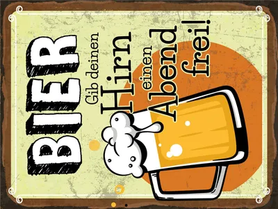 Produktbild von vianmo Blechschild 40x30 cm Bier Gib deinem Hirn einen Abend frei