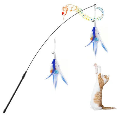 Produktbild von Katenspielzeug mit Feder – Interaktiver Federstab für Katzen