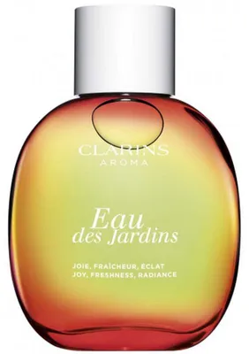 Produktbild von Clarins Eau des Jardins, 100 ml, Feuchtigkeitsspendend, Auffrischend, Frauen, Jeder Hauttyp, Spray, ALCOHOL. AQUA/WATER/EAU. PARFUM/FRAGRANCE. BETAINE. GLYCERIN. LIMONENE. CITRONELLOL. GERANIOL....