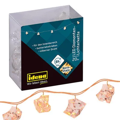 Produktbild von Idena 20er Acryldiamanten LED Lichterkette silber