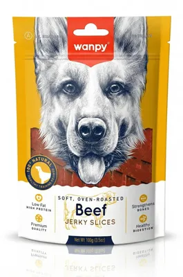 Produktbild von WANPY für Hunde: Beef Jerky Slices 100 g