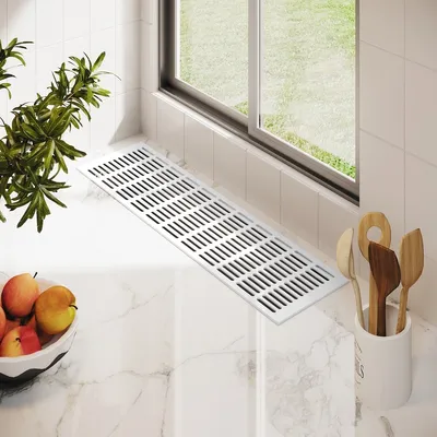 Produktbild von Aluminium Stegblech Verkehrsweiß RAL9016 Lüftungsgitter 150mm breit Heizungsabdeckung 300mm