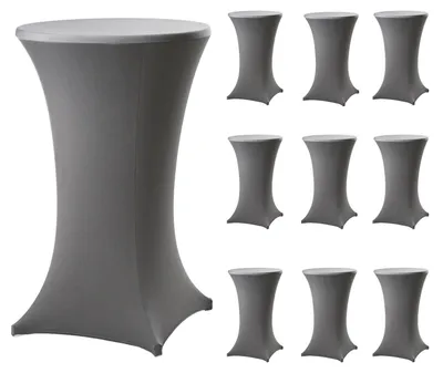 Produktbild von 10er Set Stehtischhusse Stretch anthrazit Partytisch Bistrotisch 80cm