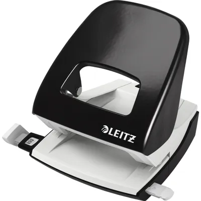 Image de Perforateur de bureau Leitz avec butée d'arrêt, noir