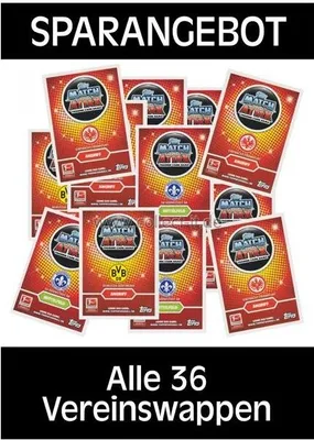 Produktbild von Topps Match Attax - 2016/17 - Alle 36 Vereinswappen - Deutsch