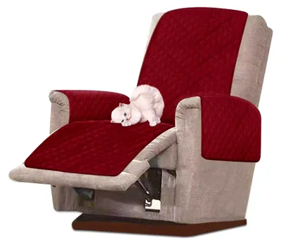Produktbild von Universal-Sofaüberwurf für 1-Sitzer-Sessel, schmutzabweisend, kratzfest (weinrot)