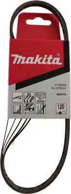 Produktbild von Makita P-43290 Schleifband 533 x 9 mm  K120 (5 Stk.)