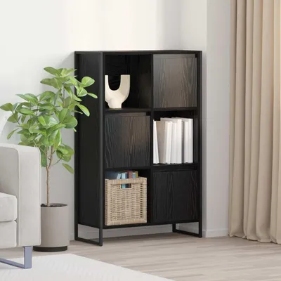 Produktbild von "Schlussverkauf" Bücherregal rechteckig - 1 pc - Büroregal mit Stauraum - Schwarz Eichen-Optik 68x30x108.5 cm C12444