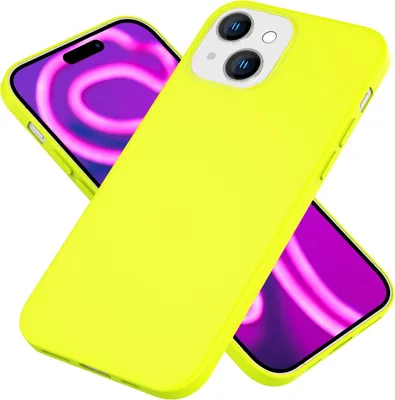 Produktbild von Hülle Neon für iPhone 15 Plus Silikon Schutzhülle Bunt Slim Case Handyhülle Soft Gelb