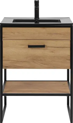 Produktbild von Badmöbel Set 60cm Waschbecken mit Unterschrank Waschtisch Loft Stil Badezimmer