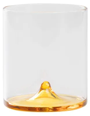 Image de Discobolo Tumbler Set De 4 Verres En Verre Borosilicate Soufflé À La Main Transparent Et Jaune Or Capacité 34,5 Cl Design Élégant Fabriqué En Italie