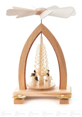 Produktbild von Pyramide mit Engeln, für Kerzen d=14mm  Breite x Höhe x Tiefe 19 cmx25 cmx19 cm NEU