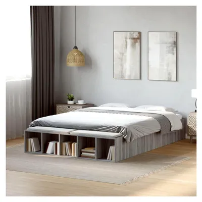 Produktbild von Bettgestell Grau Sonoma 120x200 cm Holzwerkstoff