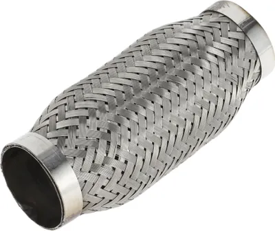 Produktbild von Auto Auspuff Flexrohr 1,96 Zoll Außendurchmesser Flexibles Geflochtenes Auspuffrohr | Universelles Flexibles Rohr Silberfarben 1 Stück