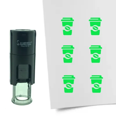 Produktbild von CombiCraft Selbstfärbender Stempel 'Kaffebecher' in der Farbe Grün, Ø10mm