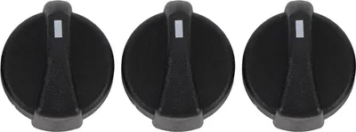 Immagine prodotto di manopola di controllo del riscaldatore AC a 3 pezzi 121-0001-000 Sostituzione per Peterbilt 330 335 357 367 375 378 379 384 386 387 Nero