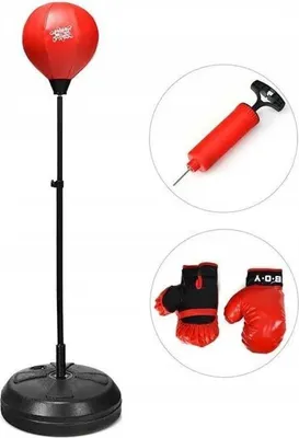 Obrázok produktu pre Detská boxerská hruška TY579435DK s rukavicami, výška 120 - 155 cm, čierna/červená