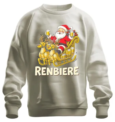 Produktbild von RENBIERE Lustiges Weihnachten Bier Rentier Santa Geschenk Sweatshirt Pullover, Natur, L