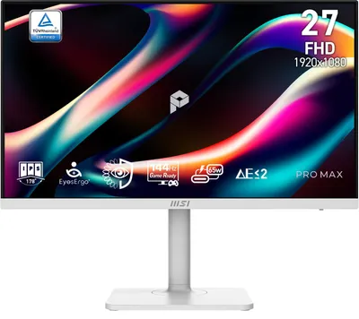 Image de MSI Pro MAX 271PHW E14 écran plat de PC 68,6 cm (27") 1920 x 1080 pixels Full HD Blanc