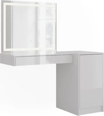 Zdjęcie produktu dla Stół toaletowy Vicco Sherry Biały/biały wysoki połysk 120 cm 3 części, Model 57730