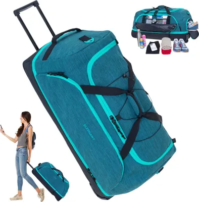 Produktbild von Reisetrolley Reisetasche Elephant Travel Trolley Cruiser 100-135 Liter Dehnfalte Wäsche + Schuhfach flach verstaubar Reise Tasche 13031 Petrol Türkis