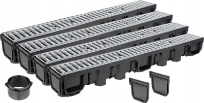 Obrázok produktu pre LINEÁRNE ODVODŇOVANIE H105 ZINKOVÝ ROŠT do 1,5 tony A15 SADA 4 m AQUER