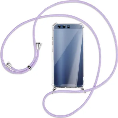 Produktbild von Handykette Backcover-Schutzhülle mit Band (Metall silberfarben) für Huawei P10 - violett