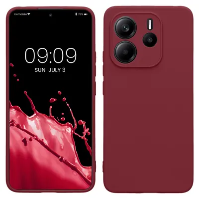 Produktbild von kwmobile Handyhülle für Xiaomi Redmi Note 14 4G (Nicht für 5G) Hülle - weiches Handy Silikon Case - Schutzhülle Cover - Bordeaux Violett