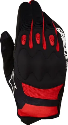 Image de Gants de motocross Alpinestars Techdura, noir/rouge néon, taille 2XL